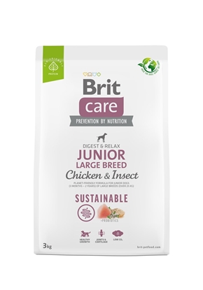 Attēls no BRIT Care Dog Sustainable Junior Large Breed Chicken & Insect - dry dog food - 3 kg
