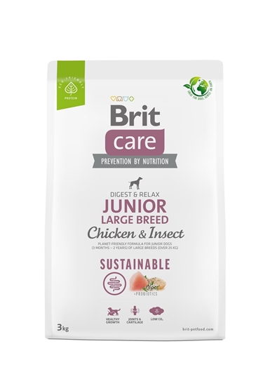 Picture of BRIT Care Dog Sustainable Junior Large Breed Chicken & Insect - dry dog food - 3 kg