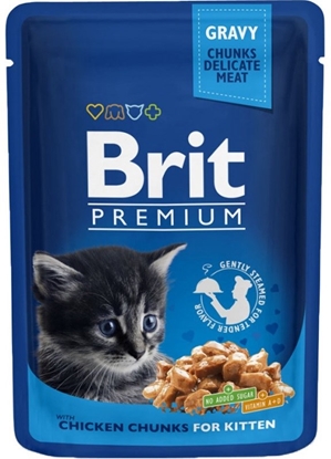 Picture of BRIT Premium Cat Kitten Chicken - wet cat food - 100g