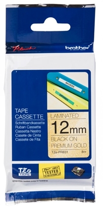 Attēls no Brother TZe-PR831 label-making tape Black on gold