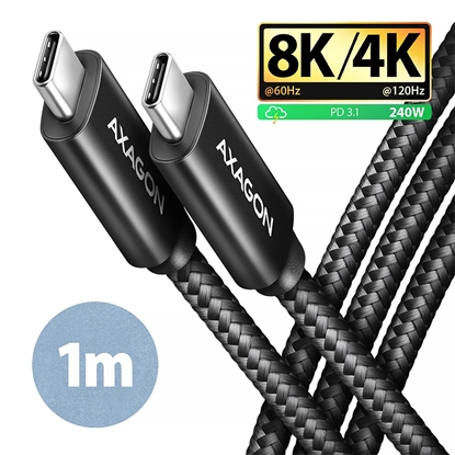 Attēls no BUCM4X-CM10AB Kabel USB-C - USB-C, USB4 Gen 3x2 1m, PD 240W, 8K HD, ALU, oplot Czarny