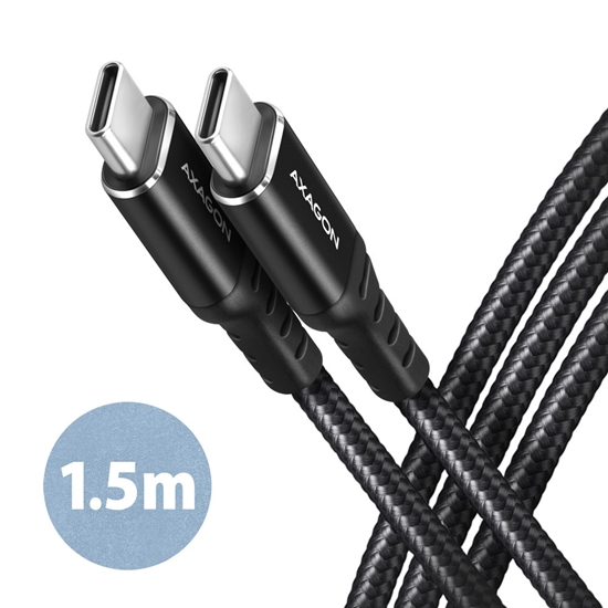 Picture of CABLE USB-C TO USB-C 1.5M 60W/HQ BLACK BUCM-CM15AB AXAGON