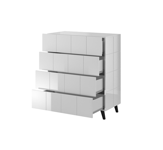 Picture of Cama chest of drawers 4D REJA white gloss/white gloss