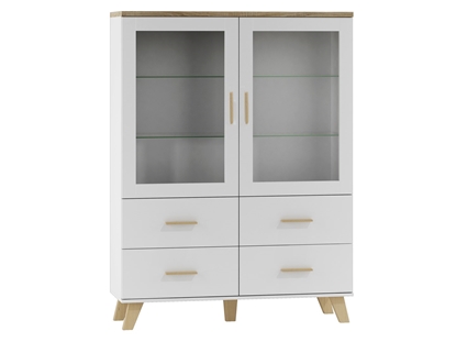 Picture of Cama display cabinet LOTTA 2D4D white + sonoma oak