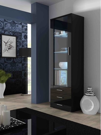 Picture of Cama display cabinet SOHO S1 black/black gloss