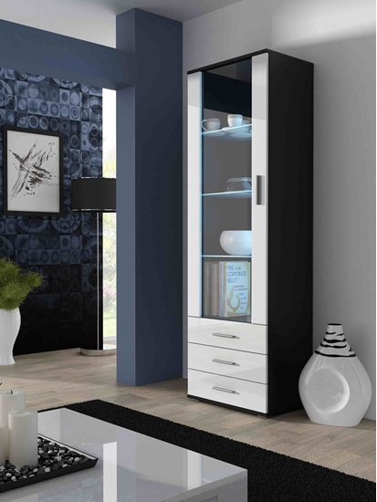Picture of Cama display cabinet SOHO S1 black/white gloss