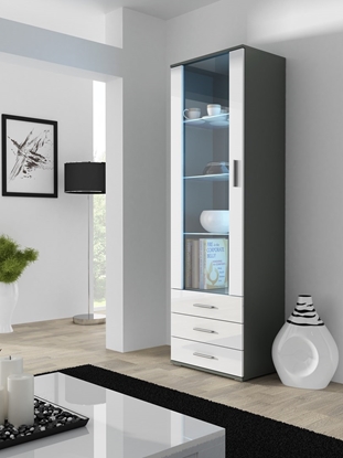 Picture of Cama display cabinet SOHO S1 grey/white gloss