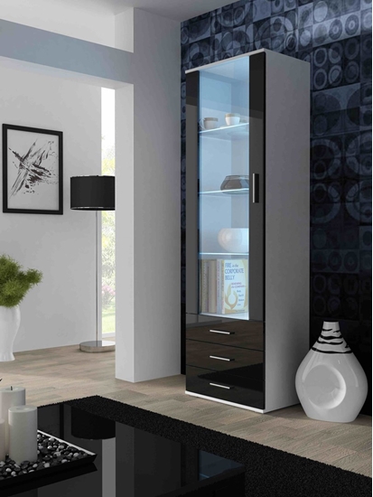 Picture of Cama display cabinet SOHO S1 white/black gloss