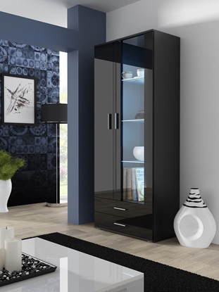 Picture of Cama display cabinet SOHO S6 2D2S black/black gloss