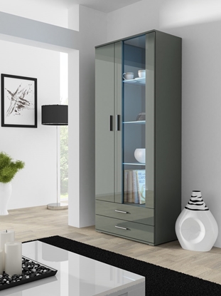 Picture of Cama display cabinet SOHO S6 2D2S grey/grey gloss