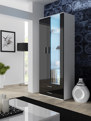 Picture of Cama display cabinet SOHO S6 2D2S white/black gloss