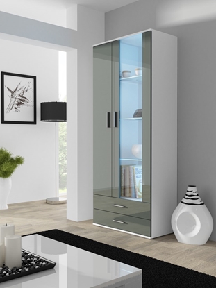 Attēls no Cama display cabinet SOHO S6 2D2S white/grey gloss