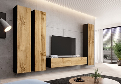 Picture of Cama living room cabinet set VIGO 1 black/wotan oak