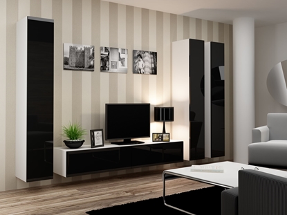 Attēls no Cama Living room cabinet set VIGO 1 white/black gloss