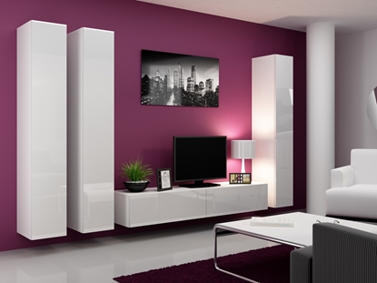 Attēls no Cama living room cabinet set VIGO 1 white/white gloss