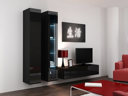 Attēls no Cama Living room cabinet set VIGO 10 black/black gloss