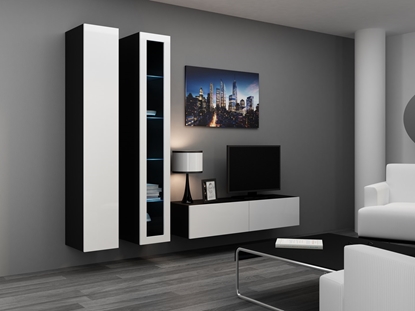 Attēls no Cama Living room cabinet set VIGO 10 black/white gloss