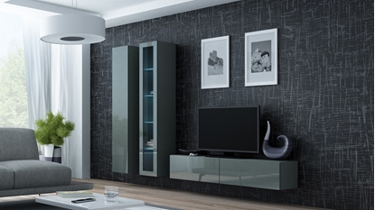 Attēls no Cama Living room cabinet set VIGO 10 grey/grey gloss