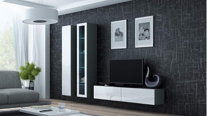 Attēls no Cama Living room cabinet set VIGO 10 grey/white gloss