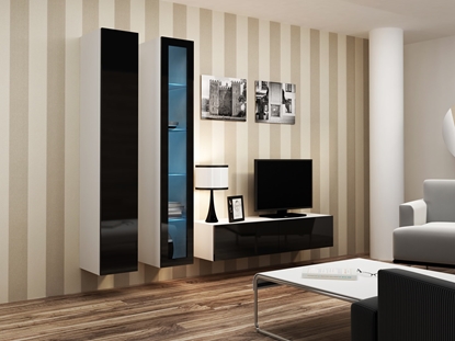 Изображение Cama Living room cabinet set VIGO 10 white/black gloss