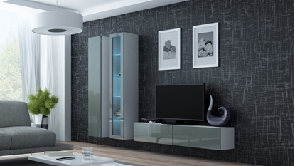 Attēls no Cama Living room cabinet set VIGO 10 white/grey gloss