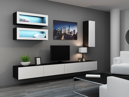Attēls no Cama Living room cabinet set VIGO 11 black/white gloss