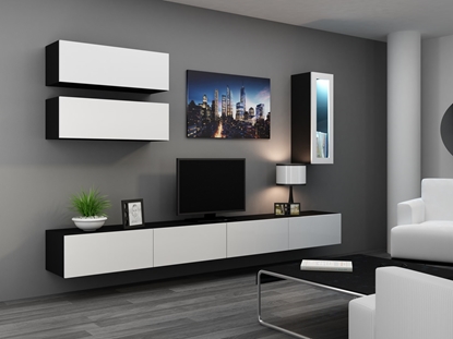 Attēls no Cama Living room cabinet set VIGO 12 black/white gloss