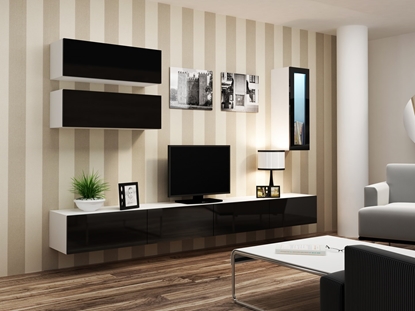 Attēls no Cama Living room cabinet set VIGO 12 white/black gloss