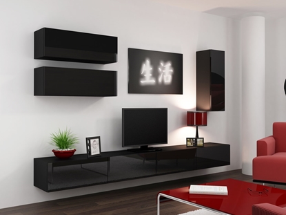 Attēls no Cama Living room cabinet set VIGO 13 black/black gloss