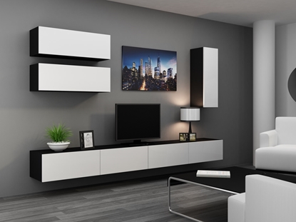 Attēls no Cama Living room cabinet set VIGO 13 black/white gloss