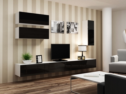 Attēls no Cama Living room cabinet set VIGO 13 white/black gloss