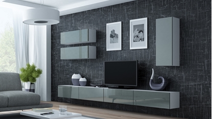 Attēls no Cama Living room cabinet set VIGO 13 white/grey gloss