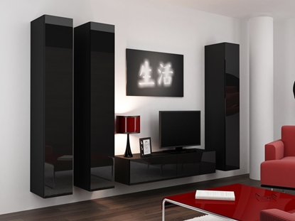 Attēls no Cama Living room cabinet set VIGO 14 black/black gloss