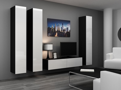 Attēls no Cama Living room cabinet set VIGO 14 black/white gloss