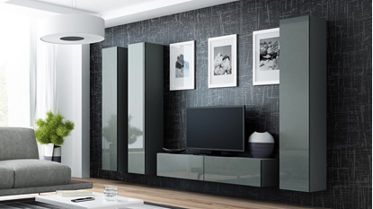 Attēls no Cama Living room cabinet set VIGO 14 grey/grey gloss