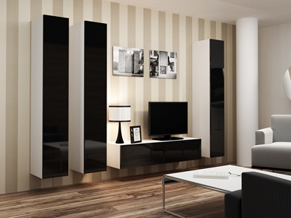 Attēls no Cama Living room cabinet set VIGO 14 white/black gloss