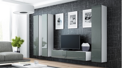 Attēls no Cama Living room cabinet set VIGO 14 white/grey gloss