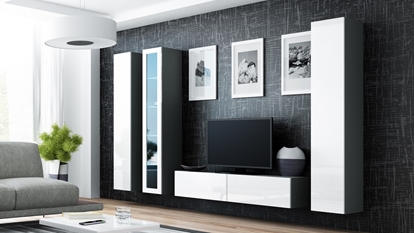 Attēls no Cama Living room cabinet set VIGO 15 grey/white gloss