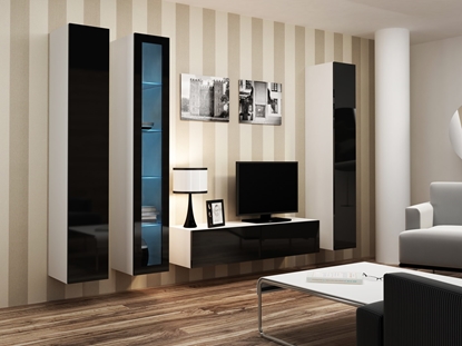 Изображение Cama Living room cabinet set VIGO 15 white/black gloss