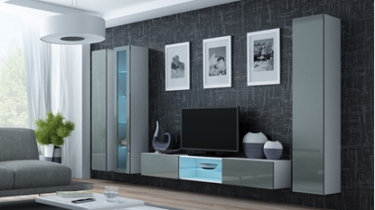 Изображение Cama Living room cabinet set VIGO 17 white/grey gloss