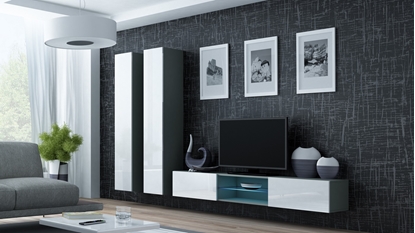 Attēls no Cama Living room cabinet set VIGO 19 grey/white gloss