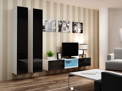Attēls no Cama Living room cabinet set VIGO 19 white/black gloss