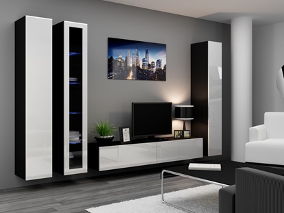 Attēls no Cama Living room cabinet set VIGO 2 black/white gloss