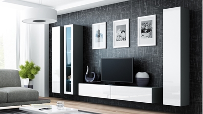 Attēls no Cama Living room cabinet set VIGO 2 grey/white gloss