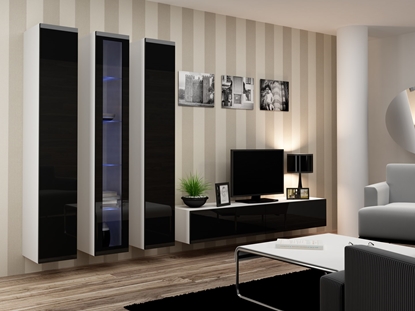 Изображение Cama Living room cabinet set VIGO 2 white/black gloss
