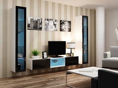 Изображение Cama Living room cabinet set VIGO 20 white/black gloss