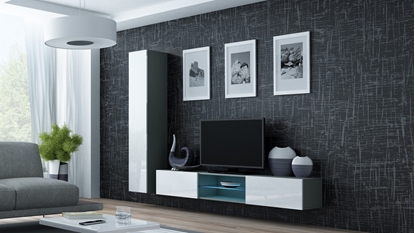 Attēls no Cama Living room cabinet set VIGO 21 grey/white gloss