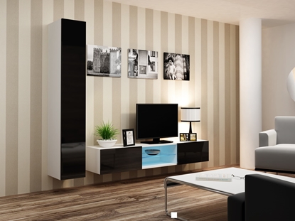 Attēls no Cama Living room cabinet set VIGO 21 white/black gloss