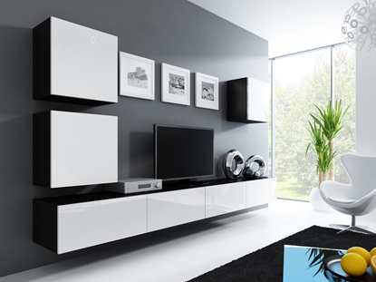 Attēls no Cama Living room cabinet set VIGO 22 black/white gloss