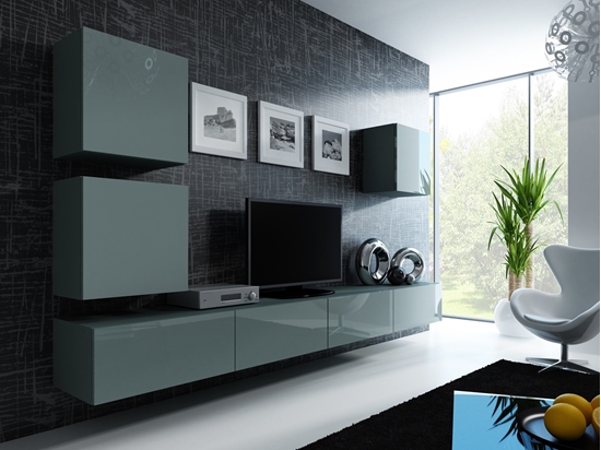 Picture of Cama Living room cabinet set VIGO 22 grey/grey gloss